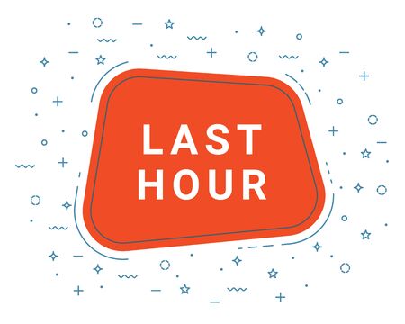 Last Hour Speech Bubble Banner Sign, Design Template. Business Label Promo Offer.のイラスト素材