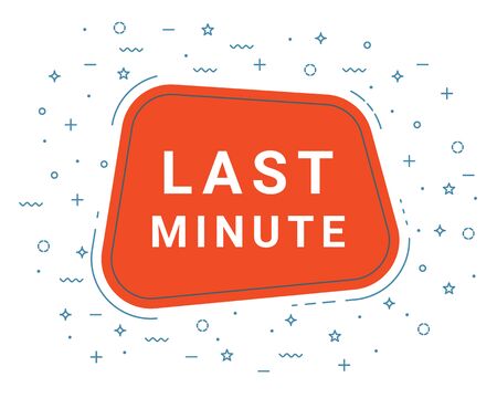 Last Minute Speech Bubble Banner Sign, Design Template. Business Label Promo Offer.のイラスト素材