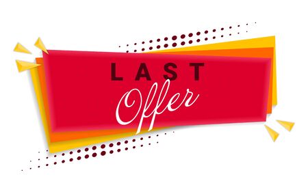 Last Offer Banner Template Design. Vector Illustration.のイラスト素材