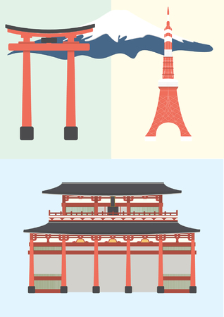 Welcome to japan landmarkのイラスト素材
