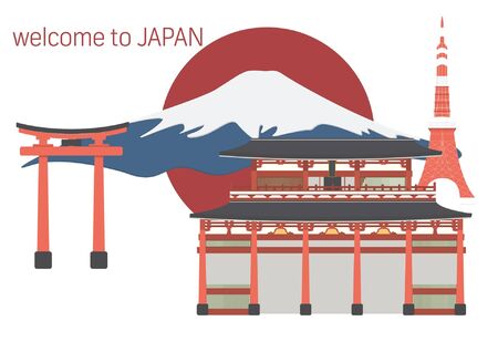 Welcome to japan landmarkのイラスト素材