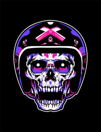 The skull is a bone structure that forms the head in vertebrates. It supports the structures of the face and provides a protective cavity for the brainのイラスト素材