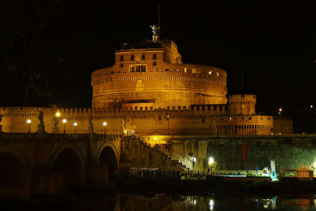 st. angel church at night in romeの写真素材