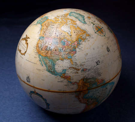 The United States on the world globeの写真素材