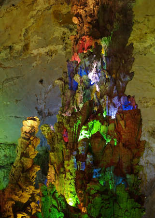 Cave interior with light in yunnan Chnia の写真素材