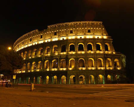 coliseum, nice view at a nightの写真素材