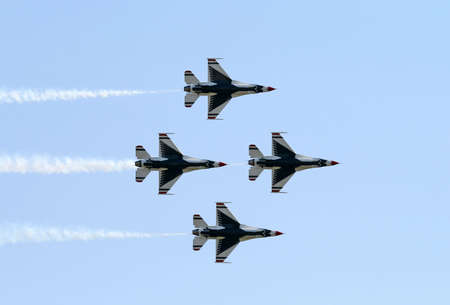 A fighter formation at a air showの写真素材