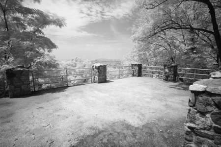 The dreamy infrared image of South Mountain Reservation in New Jerseyの写真素材