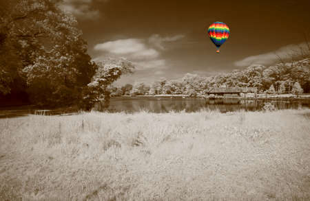 The infrared dreamy scenery  of  a park in New Jersey の写真素材