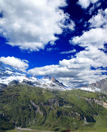 Landscape of a ski resort in Switzerland at summer time
