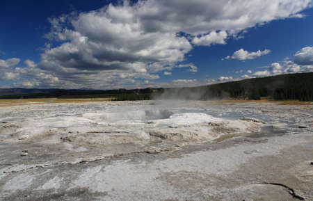 The scenery of Lower Geyser Basin in Yellowstone National Park の写真素材
