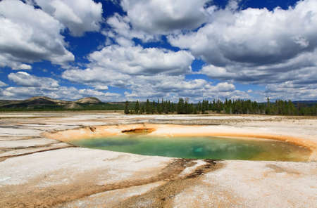 The scenery at Midway Geyser Basin in Yellowstone National Park の写真素材