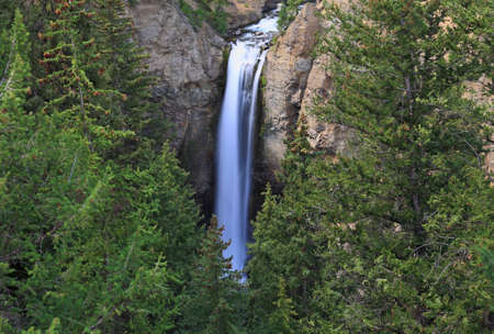 The Tower Falls in Yellowstone National Park in Wyoming の写真素材