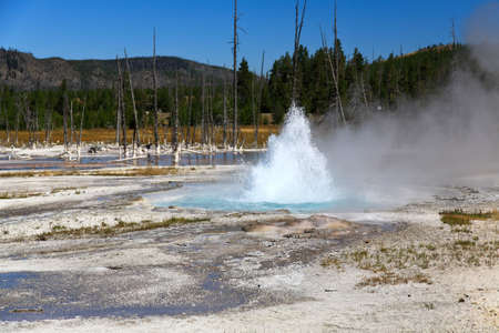 The scenery at Midway Geyser Basin in Yellowstone National Park の写真素材