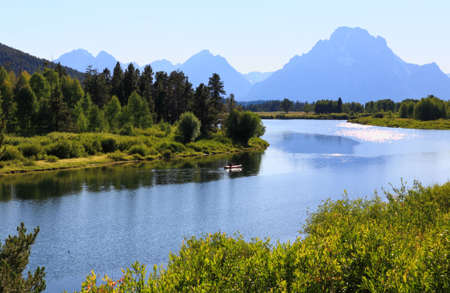 The Oxbow Bend Turnout Area in Grand Teton National Parkの写真素材