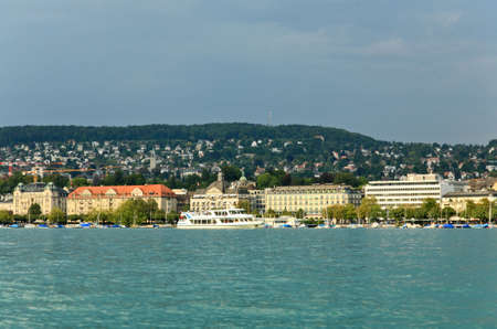 The Lake Zurich in Zurich City in summer afternoon