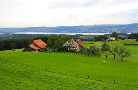 The countryside near Lake Zurich in Switzerland  の写真素材
