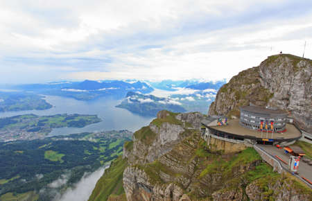 The aerial view from the top of Pilatus near Lake Luzern Switzerland  の写真素材