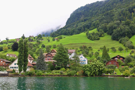 The small village on the hills around Lake Luzern in Switzerland  