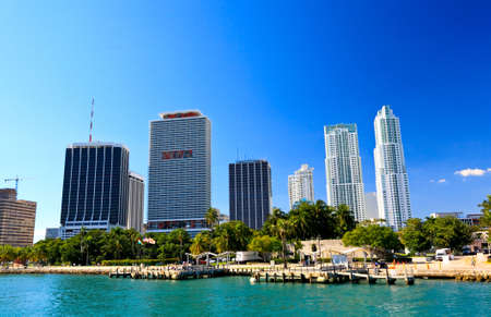 The high-rise buildings in downtown Miami Floridaの写真素材