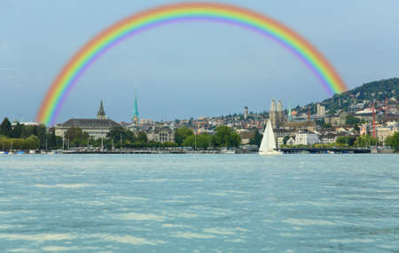 The cityscape of Zurich city in Switzerland の写真素材
