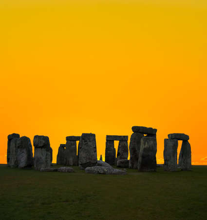The famous Stonehenge in England on a sunrise background の写真素材