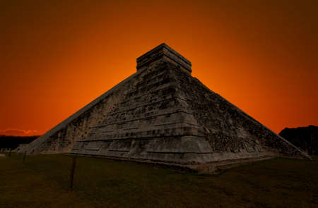 The temples of chichen itza temple in Mexico, one of the new 7 wonders of the worldの写真素材