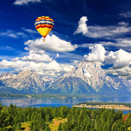 The landscape of Grand Teton National Park USAの写真素材