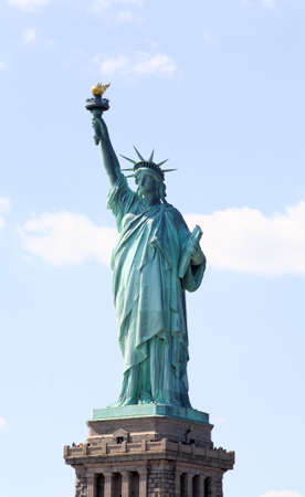 The Statue of Liberty in New York Harborの写真素材