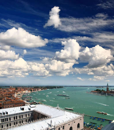 aerial view of Venice city from the top of the bell tower at the San Marco Square の写真素材