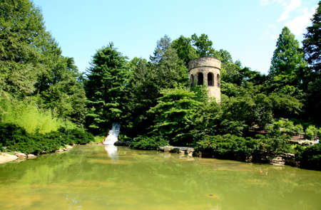 A landscape display in a botanical garden USAの写真素材