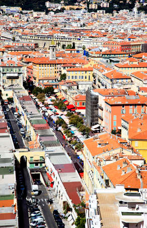 aerial view of the Nice old twon Franceの写真素材