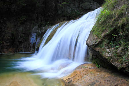 Water falls and cascades of Yun-Tai Mountain, a World Geologic Park and AAAAA Scenery Site in Chinaの写真素材