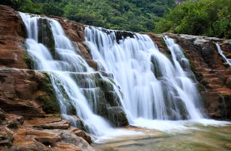 Water falls and cascades of Yun-Tai Mountain, a World Geologic Park and AAAAA Scenery Site in Chinaの写真素材