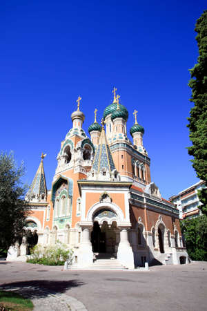 The unique Russian Orthodox church in Nice, France 
の写真素材