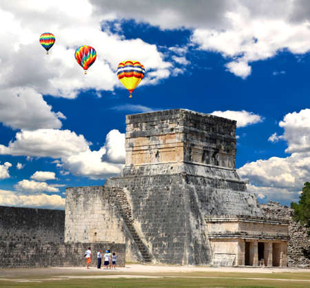 The stadium near chichen itza temple in Mexico