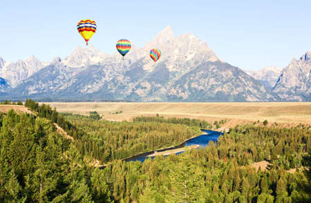 Snake River Overlook at Grand Teton National Park in the morningの写真素材