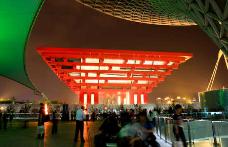 SHANGHAI - JUNE 10: The China Pavilion at the largest World Expo on June 10, 2010 in Shanghai China.のeditorial素材