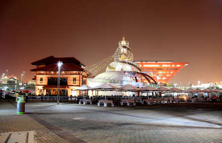 SHANGHAI - JUNE 10:  night scene at the largest World Expo on June 10, 2010 in Shanghai China.のeditorial素材