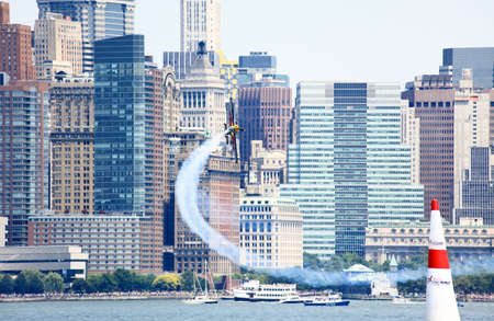 NEW YORK CITY - JUNE 19: Red Bull Air Race World Championship comes to New York Harbor first time in history on June 19-20, 2010 in New York. のeditorial素材