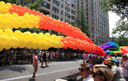 NEW YORK CITY - JUNE 27: NYC LGBT Gay Pride March on June 27, 2010 in New York City, USAのeditorial素材