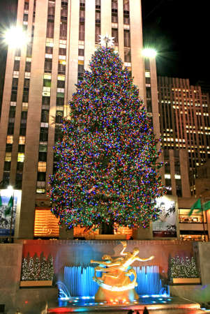 The Christmas decorations in The Rockefeller Center NYCのeditorial素材