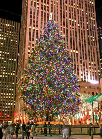 The Christmas decorations in The Rockefeller Center NYCのeditorial素材