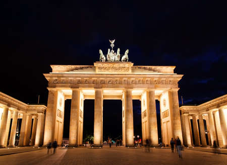 BRANDENBURG GATE at night in Berlin Germanyの写真素材
