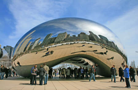 The Cloud Gate in Millennium Park in Chicago