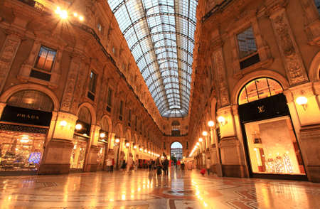 The famous Gelleria Vittorio Emanuele II in central Milanのeditorial素材