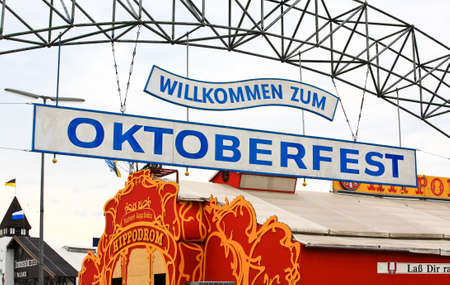 Munich - Sept 1, 2008: the Oktoberfest is setting up the grand openingのeditorial素材