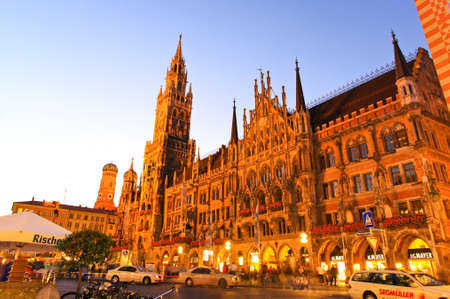 The town hall in the Marienplatz in Munich City Centerのeditorial素材