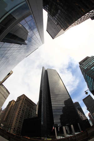 New York City, April 17, 2009: The skyscrapers on famous Park Avenue near grand central station in...