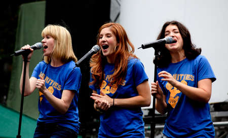 Manhattan - July 23, 2009: The cast of Vanities performed at Broadway in Bryant Park, a free public summer event in NYC.のeditorial素材